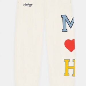 Madhappy Cream Sweatpants with Colorful Lettering